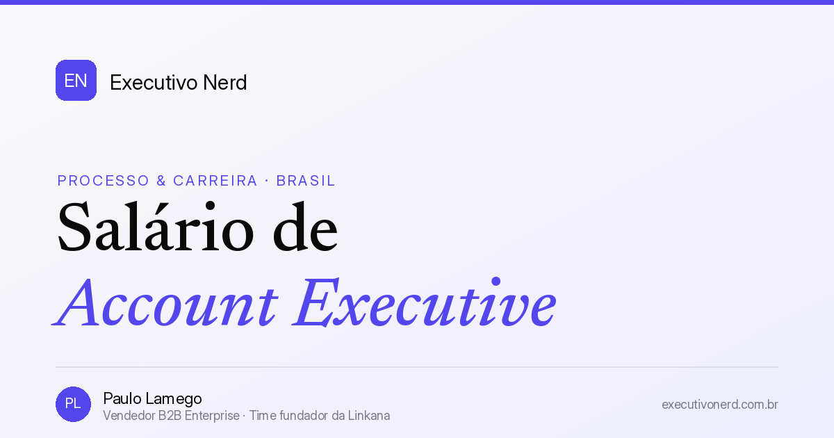 Salário de Account Executive de Software no Brasil 2026: Quanto Ganha um AE de Verdade